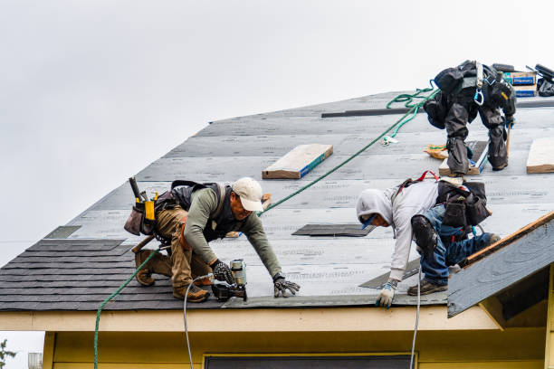 Professional Gutter Installation technician working in Titusville, PA